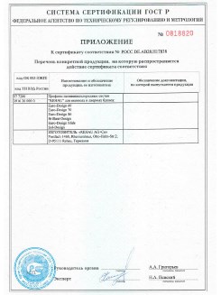 2012.05.24 Павловский Посад - Приложение к сертификату, Профили поливинилхлоридные системы Rehau с использованием кальций-цинкового стабилизатора.